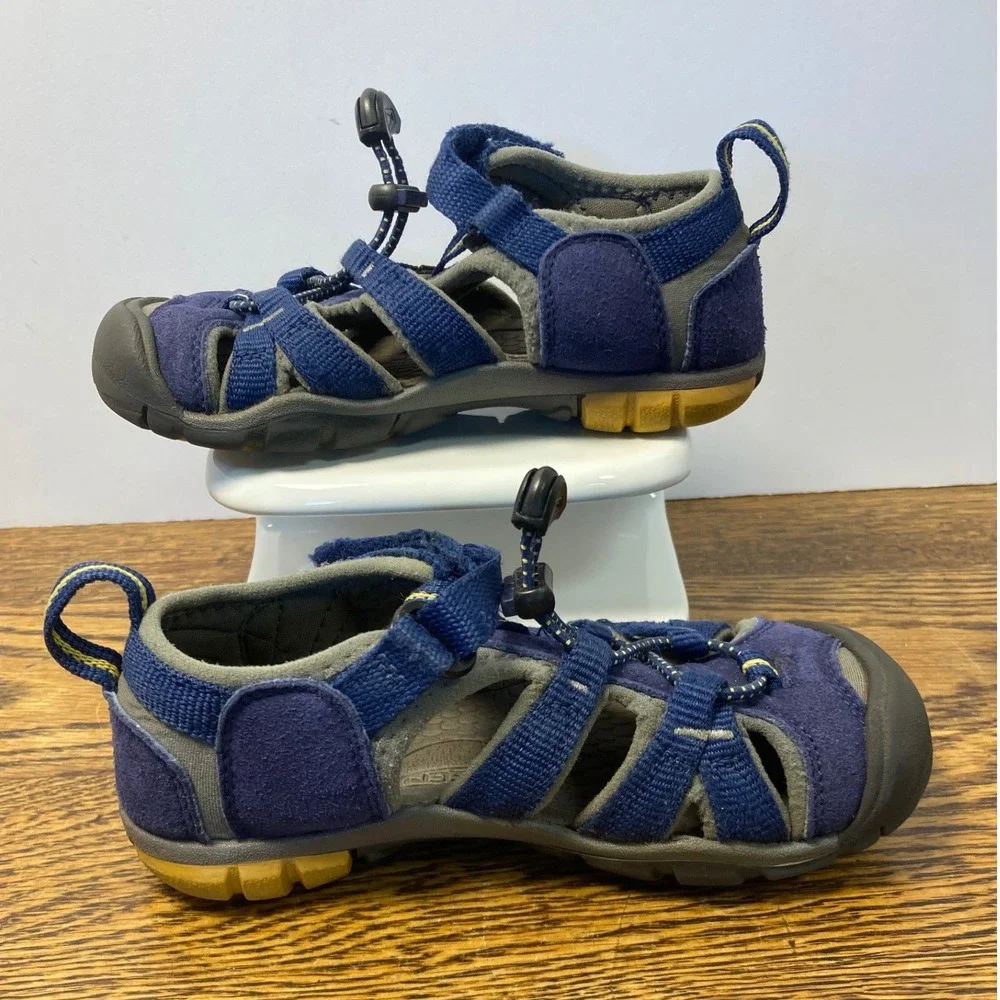 Keen Seacamp II CNX Kids Blue Yellow Waterproof Hiking Sandals 1010088 Size 11